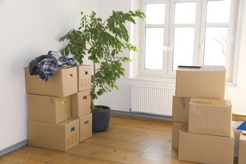 Careful wrapping and boxing of fragile household items
