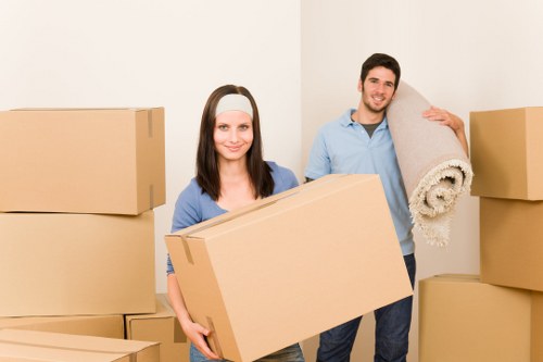 Loading household furniture into a removal van